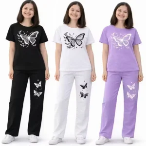 CRTTRENDZ Girls Casual T-shirt Pant (Multicolor, Pack of 3)